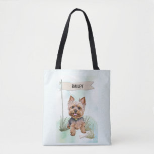 Yorkshire Terrier Wasserfarbe Personalisierter Hun Tasche