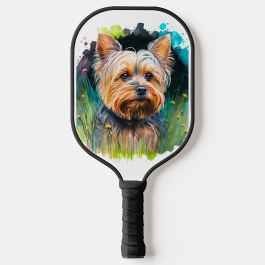 Yorkshire Terrier Watercolor Pickleball Schläger (Vorderseite)