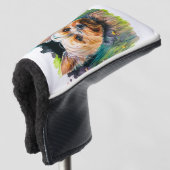 Yorkshire Terrier Watercolor Putter Golf Headcover (3/4 Vorderseite)