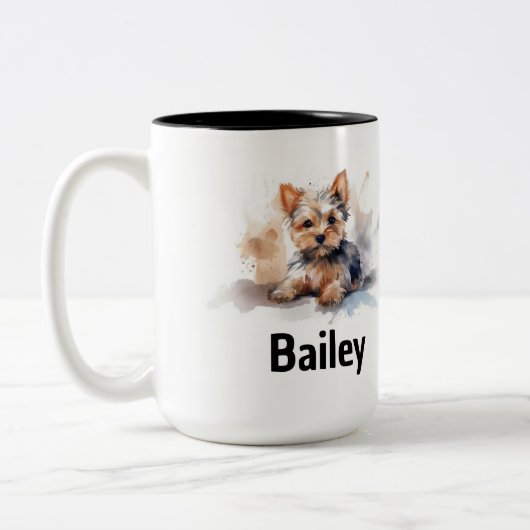 Yorkshire Terrier Watercolor Tasse (Links)