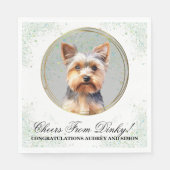 Yorkshire Terrier Wedding Napkins mit Foto für Hun Serviette (Vorderseite)