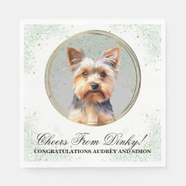 Yorkshire Terrier Wedding Napkins mit Foto für Hun Serviette