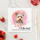 Yorkshire Terrier Wedding Napkins mit Foto für Hun Serviette (Beispiel)