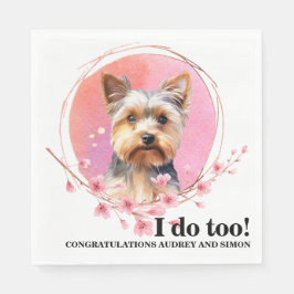 Yorkshire Terrier Wedding Napkins mit Foto für Hun Serviette