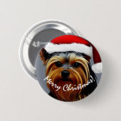 Yorkshire Terrier Weihnachten Button (Vorne & Hinten)