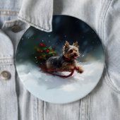 Yorkshire Terrier Weihnachten Schnee Winter Button (Beispiel)