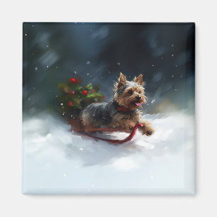 Yorkshire Terrier Weihnachten Schnee Winter Magnet