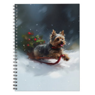 Yorkshire Terrier Weihnachten Schnee Winter Notizblock