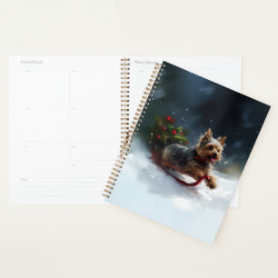 Yorkshire Terrier Weihnachten Schnee Winter Planer