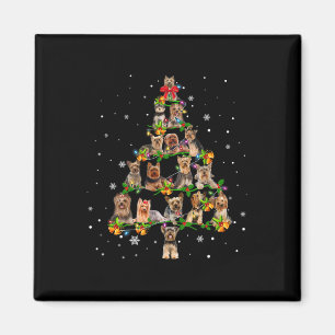 Yorkshire Terrier Weihnachtsbaum Santa Lustiger Hu Magnet