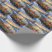 Yorkshire Terrier Weihnachtsboot Urlaub Geschenkpapier (Ecke)