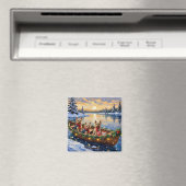 Yorkshire Terrier Weihnachtsboot Urlaub Magnet (In Situ (Geschirrspüler))