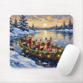 Yorkshire Terrier Weihnachtsboot Urlaub Mousepad (Mit Mouse)