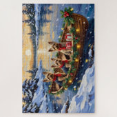 Yorkshire Terrier Weihnachtsboot Urlaub Puzzle (Vertikal)