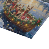 Yorkshire Terrier Weihnachtsboot Urlaub Schneidebrett (Ecke)