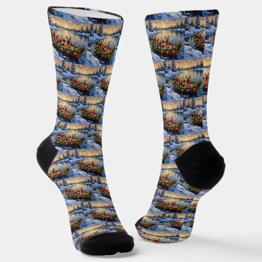 Yorkshire Terrier Weihnachtsboot Urlaub Socken (Gewinkelt)