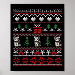 Yorkshire Terrier Weihnachtsfamilie Uggli Poster