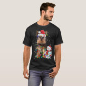 Yorkshire Terrier Weihnachtsfeier Weihnachtsmannmü T-Shirt (Vorne ganz)