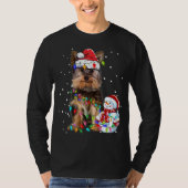 Yorkshire Terrier Weihnachtsfeier Weihnachtsmannmü T-Shirt (Vorderseite)
