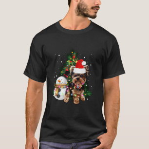Yorkshire Terrier Weihnachtsfeier Weihnachtsmannmü T-Shirt