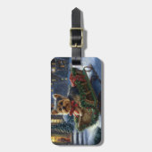 Yorkshire Terrier Weihnachtsfeiertage Gepäckanhänger (Vorderseite vertikal)