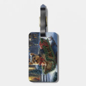 Yorkshire Terrier Weihnachtsfeiertage Gepäckanhänger (Rückseite vertikal)