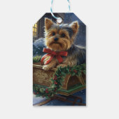 Yorkshire Terrier Weihnachtsfeiertage Geschenkanhänger (Rückseite)