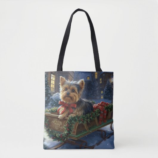 Yorkshire Terrier Weihnachtsfeiertage Tasche (Vorderseite)