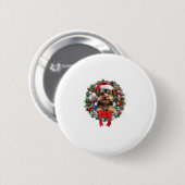 Yorkshire Terrier Weihnachtsfeiertage Xmas Button (Vorne & Hinten)