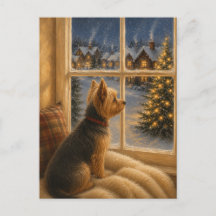 Yorkshire Terrier Weihnachtsfensterkunst