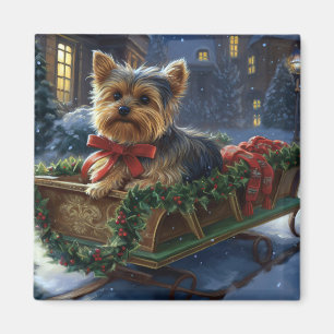 Yorkshire Terrier Weihnachtsfest Saison Magnet