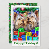 Yorkshire Terrier Weihnachtsgeschenke Einladung (Vorne/Hinten)