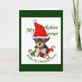 Yorkshire Terrier Weihnachtsgeschenke Feiertagskarte