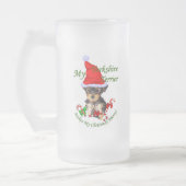 Yorkshire Terrier Weihnachtsgeschenke Mattglas Bierglas (Links)
