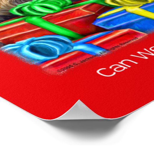 Yorkshire Terrier Weihnachtsgeschenke Poster (Ecke)