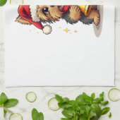 Yorkshire Terrier Weihnachtsglocken Geschirrtuch (Gefaltet)