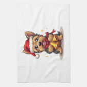 Yorkshire Terrier Weihnachtsglocken Geschirrtuch (Vertikal)