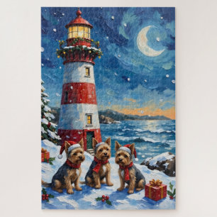 Yorkshire Terrier Weihnachtsleuchtturm Urlaub Puzzle