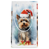 Yorkshire Terrier Weihnachtsmalerei Kleine Geschenktüte (Vorderseite)