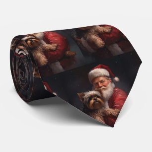 Yorkshire Terrier Weihnachtsmann Festive Weihnacht Krawatte