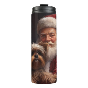 Yorkshire Terrier Weihnachtsmann Festliches Weihna Thermosbecher