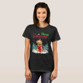 Yorkshire Terrier Weihnachtsmannmütze Weihnachten  T-Shirt (Vorne ganz)