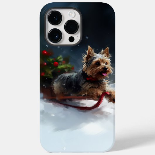 Yorkshire Terrier Weihnachtsschnee Case-Mate iPhone Hülle (Rückseite)