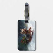 Yorkshire Terrier Weihnachtsschnee Gepäckanhänger (Rückseite vertikal)