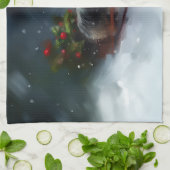 Yorkshire Terrier Weihnachtsschnee Geschirrtuch (Gefaltet)