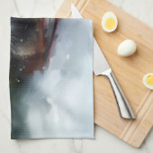 Yorkshire Terrier Weihnachtsschnee Geschirrtuch (Viertel Falte)