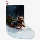 Yorkshire Terrier Weihnachtsschnee Kleiner Weihnachtsstrumpf (Vorderseite)