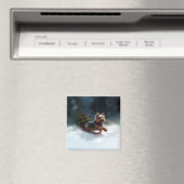 Yorkshire Terrier Weihnachtsschnee Magnet (In Situ (Geschirrspüler))