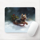 Yorkshire Terrier Weihnachtsschnee Mousepad (Mit Mouse)