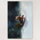 Yorkshire Terrier Weihnachtsschnee Puzzle (Vertikal)